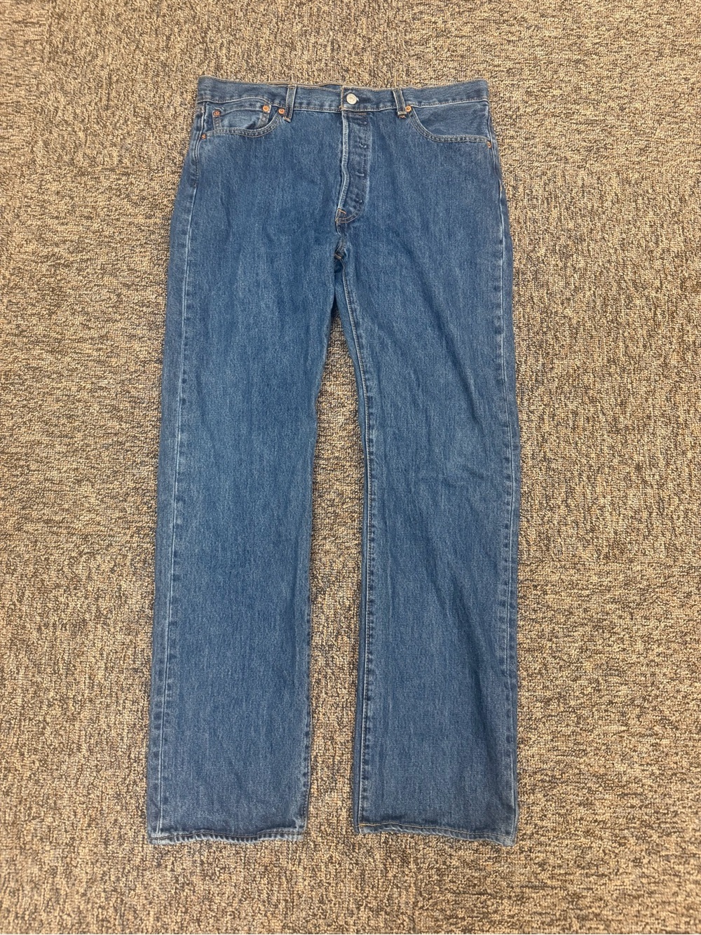 Levi's 501 Button Fly Blue Straight-Leg Men’s Jeans 36X34 Medium Wash - Picture 3 of 11